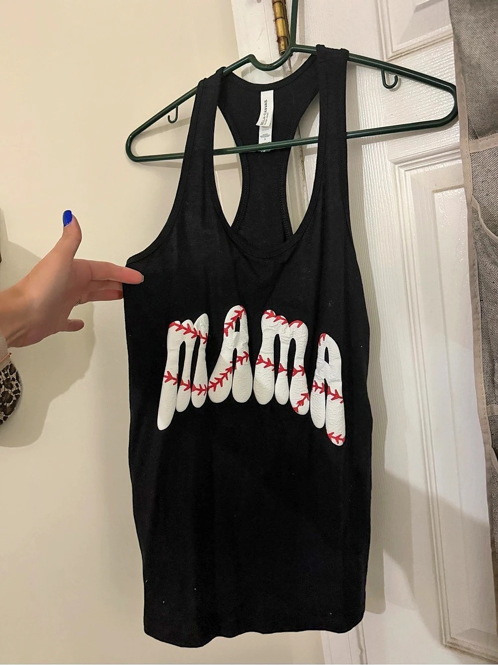 BELLA+CANVAS Women'Small Jersey Racerback Tank Black & White Small